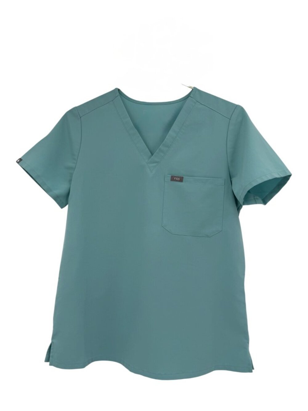 FIGS Technical Collection Women's Scrub Top Aqua V-Neck Pocket Size S